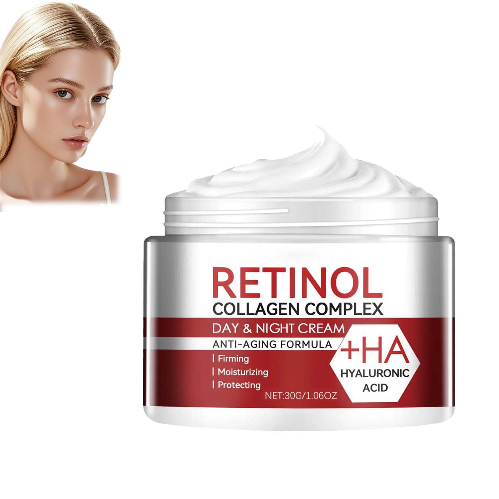 Crema Viso al Retinolo, Crema al Retinolo per il Viso, Crema Viso Idratante, Riduce le Rughe e Rassoda la pelle, Antietà e Antirughe Giorno e Notte Crema per Tutti i Tipi di Pelle