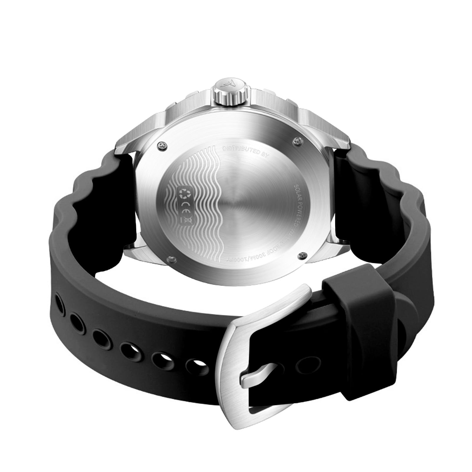 Dpofirs Immersione Ad Alimentazione Solare Watch Women Men Watch, 300 M/1000 Piedi Impermeabili, Illuminazione Rapida, per all'aperto, Casual, Affari, Quotidianamente