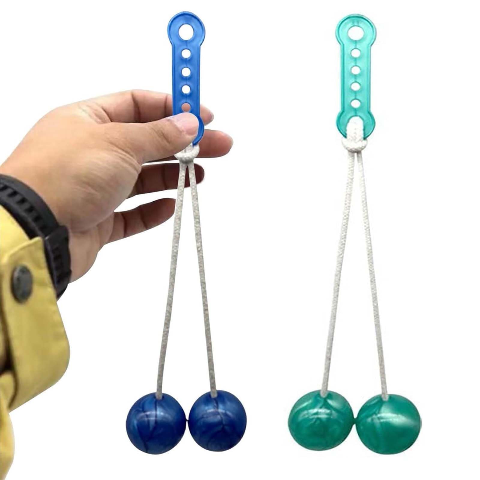 A novelty Sensory Toy, 2Pcs Clacker Ball Game, Glowing Clacker Bal Provide Fun for Children and Stress Relief for Adults, Outdoor & Indoor Funplay（2Pcs Random color）