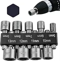 Kit 9 Soquetes Canhão Sextavados Profissional | Aço de Alta Resistência, 5-13mm | Encaixe 1/4" Para Parafusadeira Bits