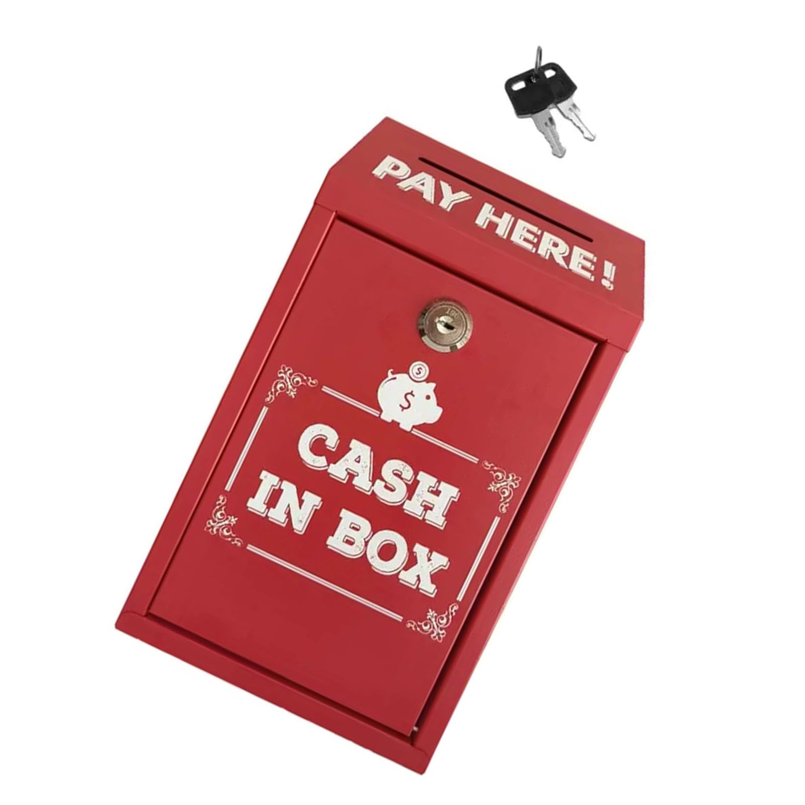 APGLSXY Lockable Iron Storage Box Portable Deposit Case for Confidential Items Coin Accessories Galvanized Steel Money Box