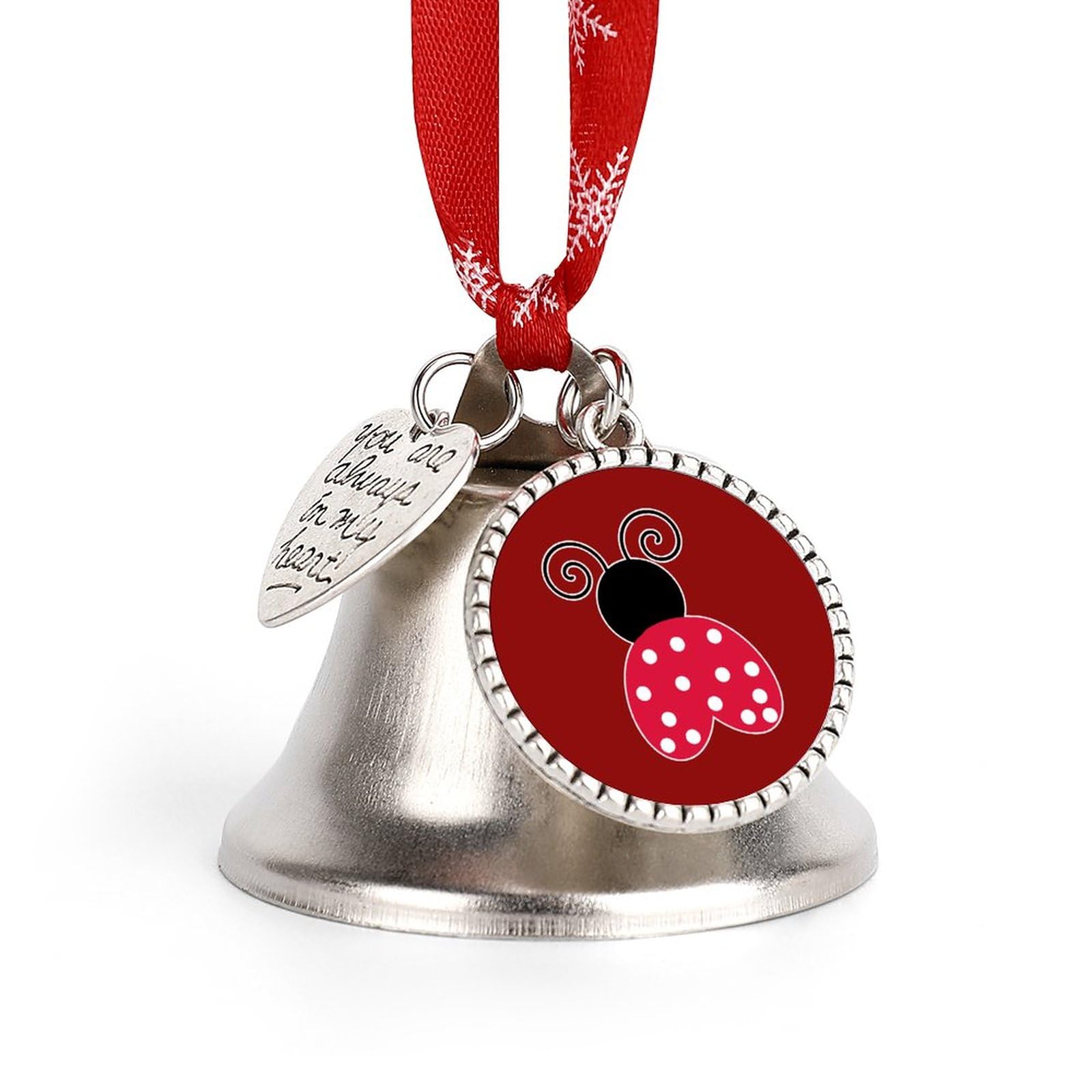 Love Ladybug Decorative Bells Christmas Bells Christmas Tree Hanging Ornament Bells for Holiday Home Decor Love Bell
