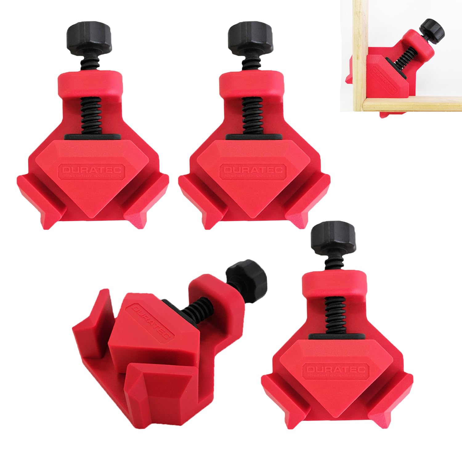 4 Piezas Sargento escuadra, Sargentos angulo para grosores de tablero de hasta 26 mm, 25 kg de fuerza de sujeción para ángulos exactos de 90°, Herramientas Carpinteria Madera