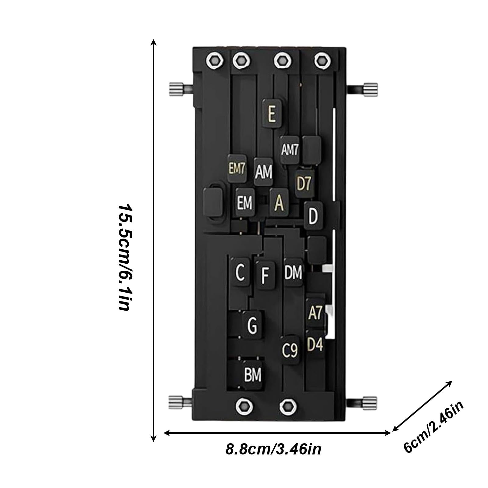 Pressacordi Per Chitarra Chord Helper, In ABS E Metallo, 8,8x6x15,5 Cm, Per Principianti E Bambini, Facilita Gli Accordi E Lo Strumming