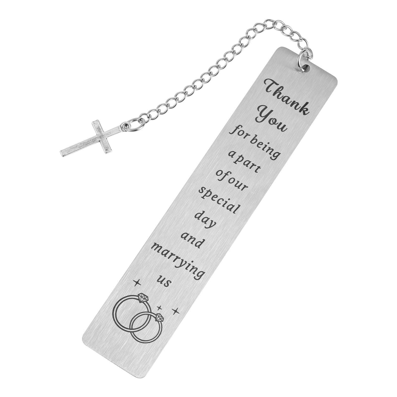 NQEUEPN Wedding Officiant Bookmark, Stainless Steel, Silver, 13x2.6x0.8cm/5.12x1.02x0.31in, 1 Piece
