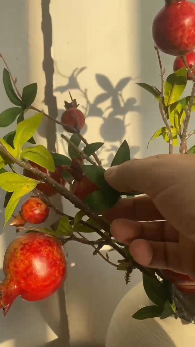 Thiccywoov 12-Pack Artificial Pomegranate Branches - 26" Faux Pomegranate Berry Stems For Home Decor