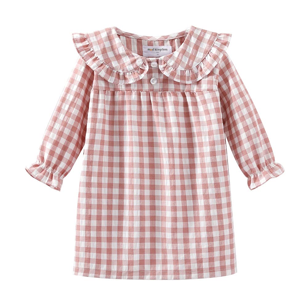 Mud KingdomBig Girls Ruffle Collar Nightgowns Plaid Long Sleeve