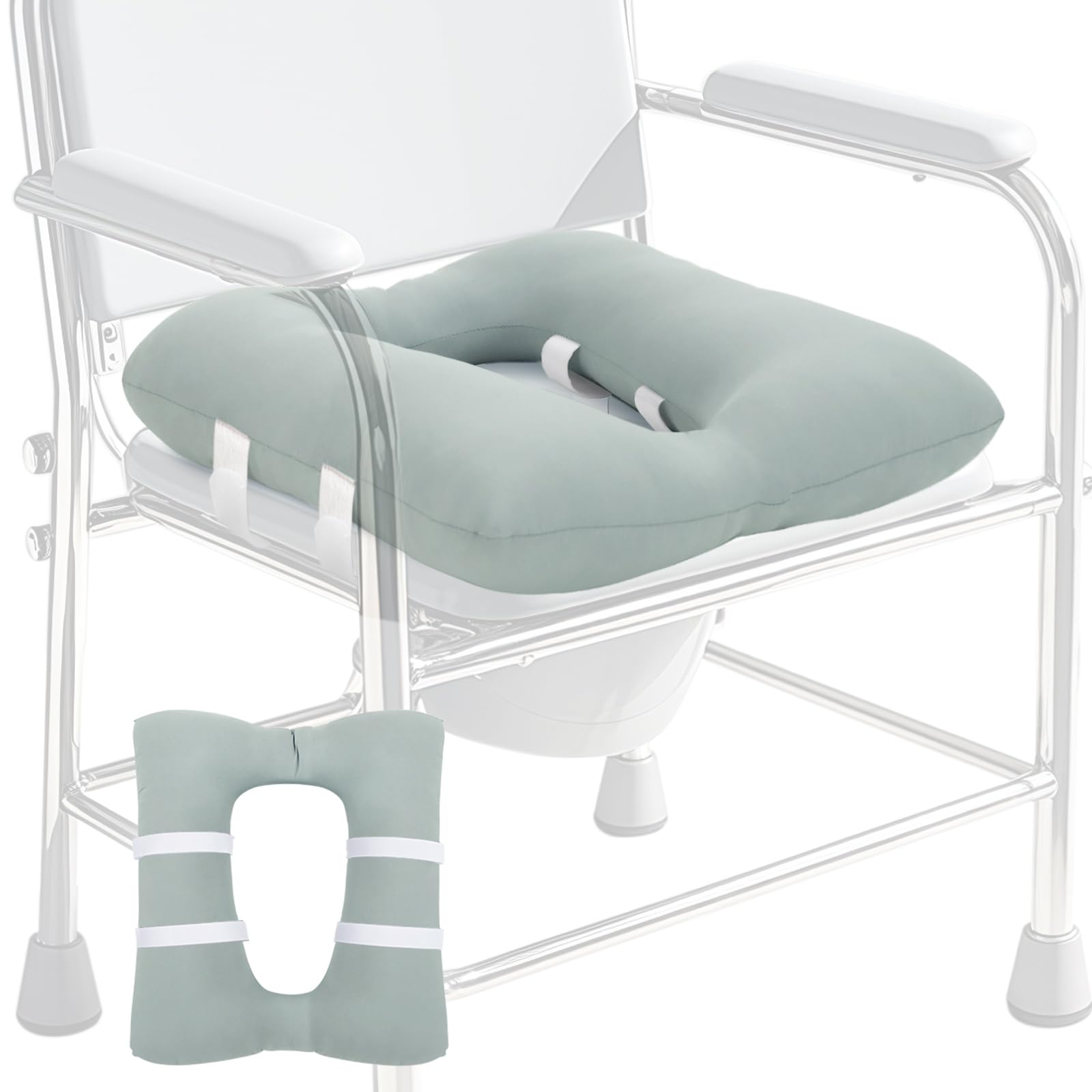 Photo 1 of RoamReady Bedside Commode Cushion - Green, 17x14in