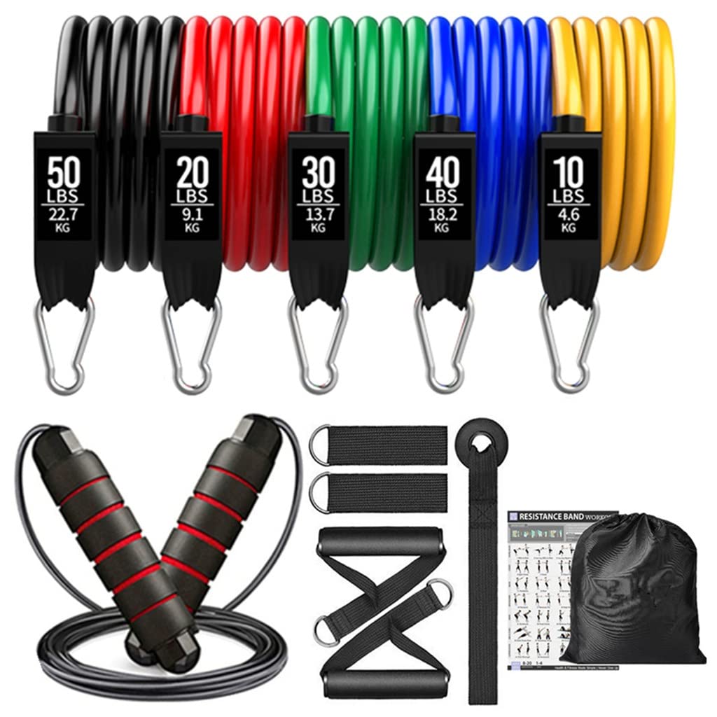 Resistance Bands Set Exercise Bands with Door Anchor Legs Ankle Straps for Resistance Training Home Workouts B One