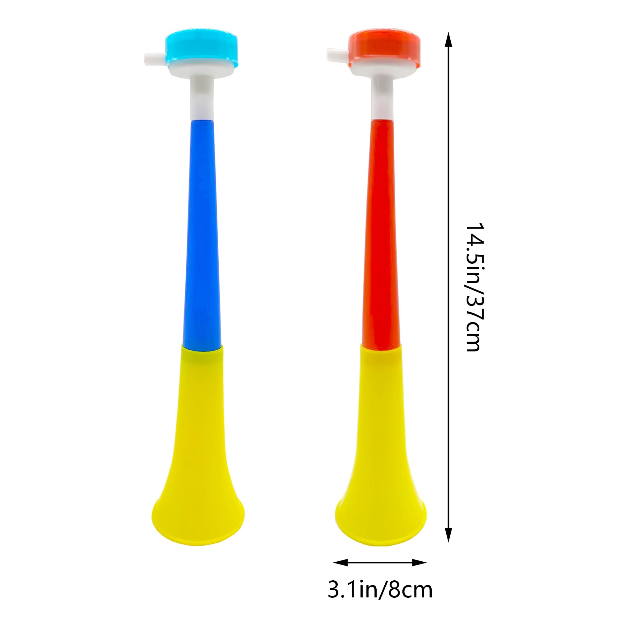 2 PCS Vuvuzela Tröte Fanfara Calcio Suonare Cheerleading Trumpet Trombe Plastica Molto Forte Krachmacher Horn Spettatori Fan Stadio Partita Calcio Celebrazioni Sportive Merchandise Tromba