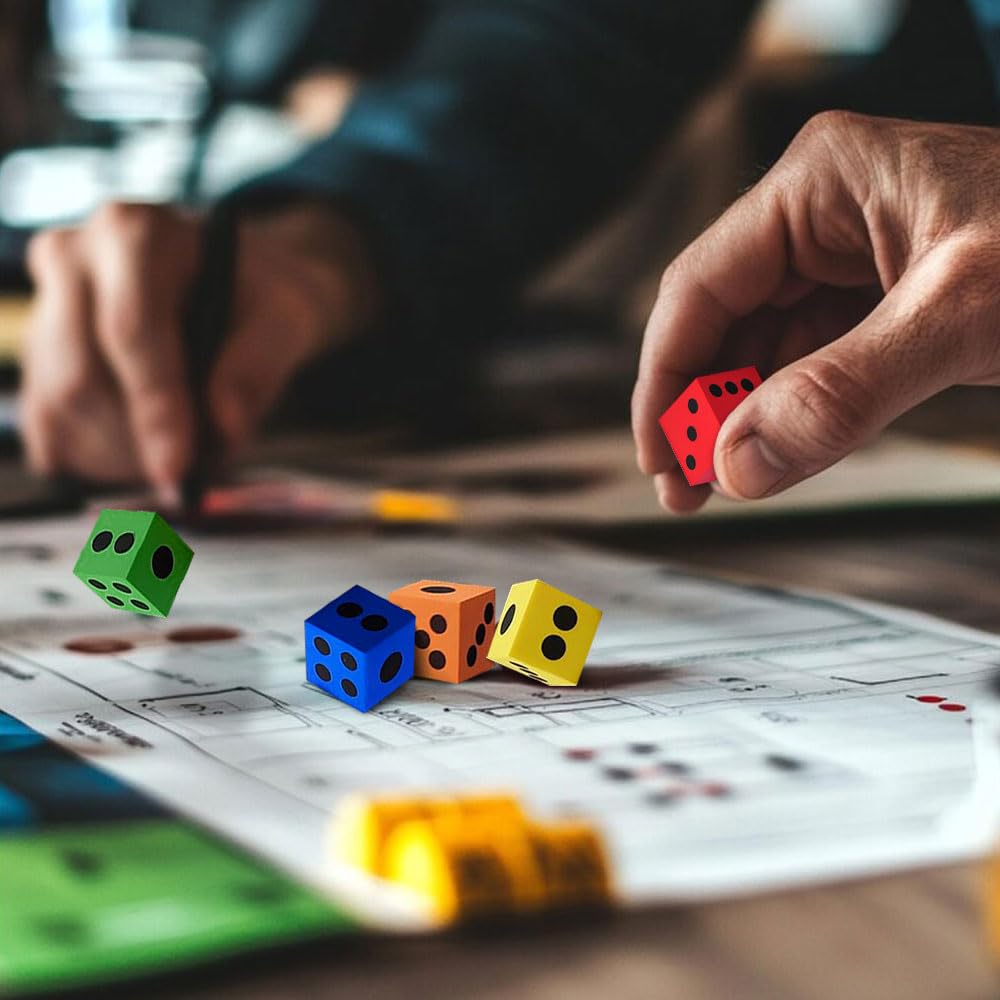 48 Pezzi Dadi in Gommapiuma 2 cm Dadi Di Schiuma Dado Gioco Cubo Di Schiuma Didattici Dado per Asilo Nido, Scuola Materna, Classe, Giochi Di Matematica, Multicolore