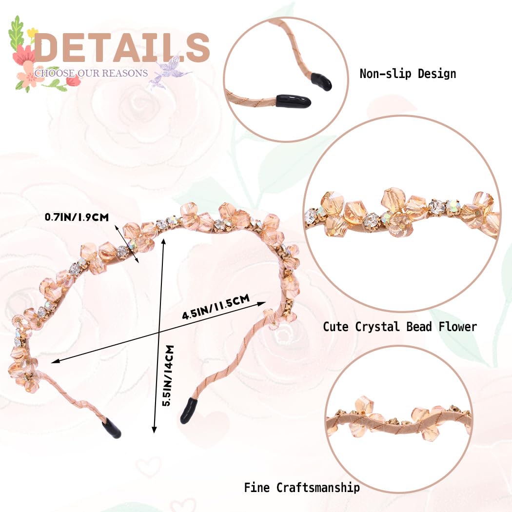 Formery Gold Rhinestone Headband Bead Headbands Crystal Headpiece for Women and Girls - Image 4