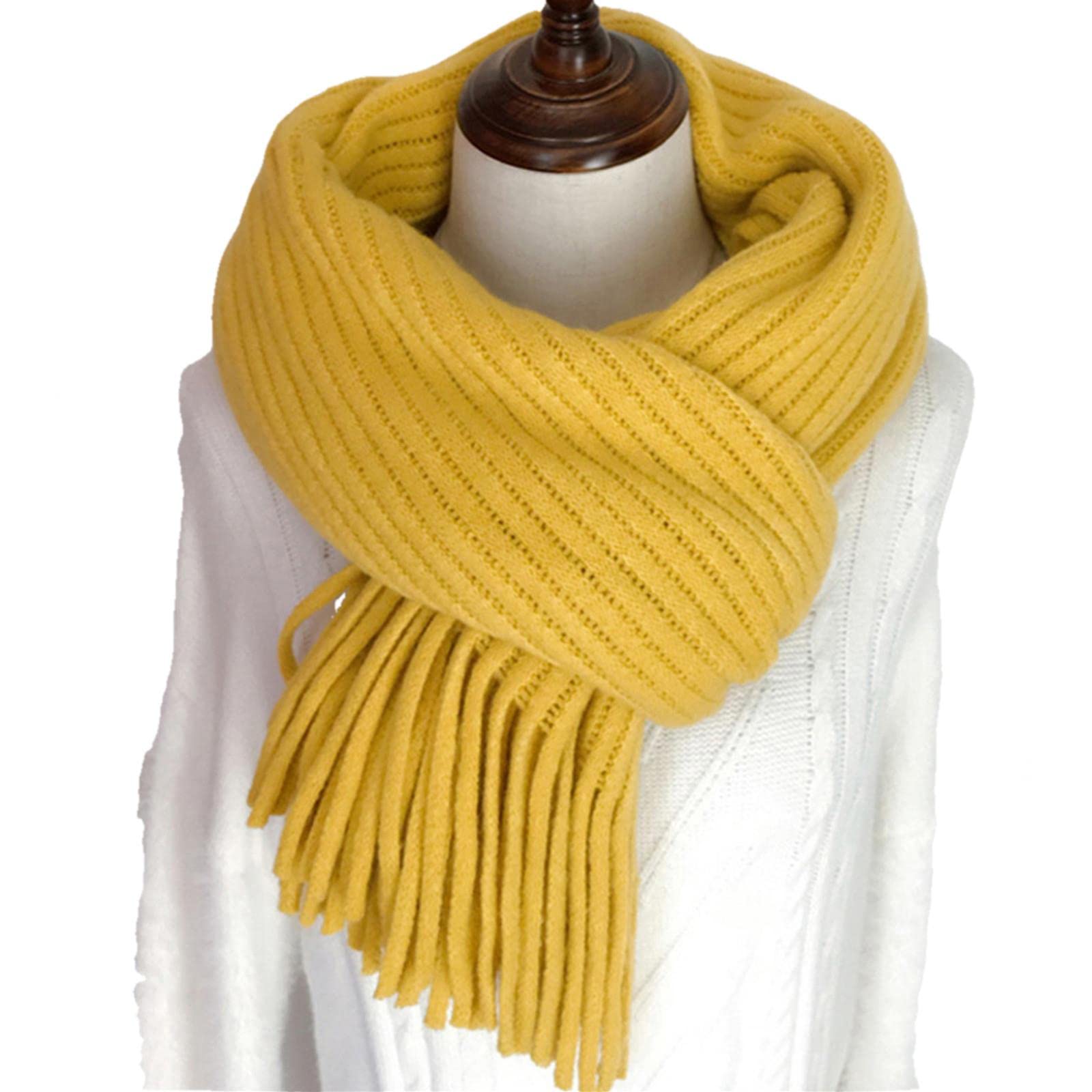 UKKO Sciarpa Autunno Inverno Caldo Sciarpa Donna Scialle Nappa A Maglia Scialle A Maglia