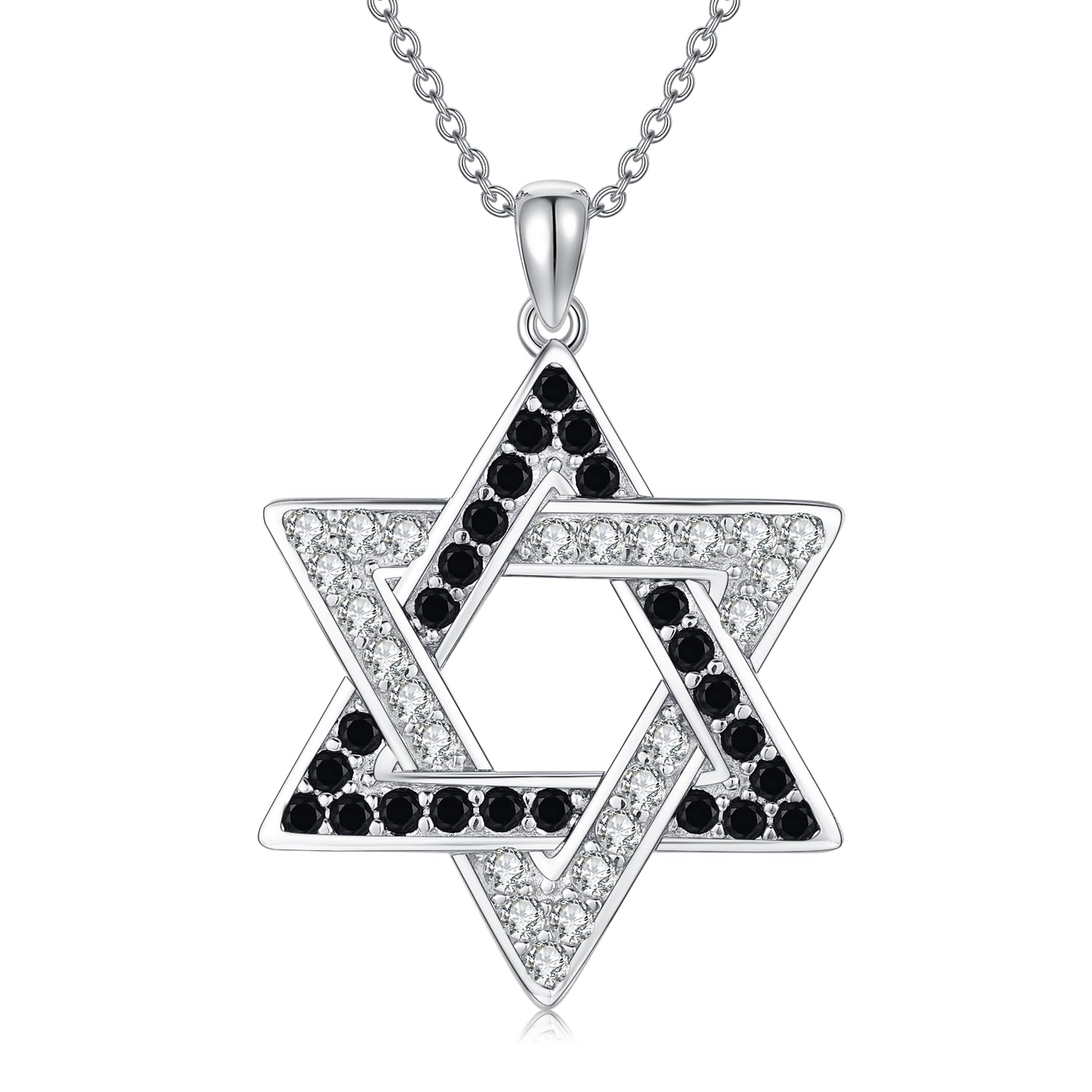 JUSTKIDSTOY Jewish Necklace Sterling Silver Messianic Seal Mezuzah Pendant Necklace Protection Hanukkah Jewelry Gifts for Women Men