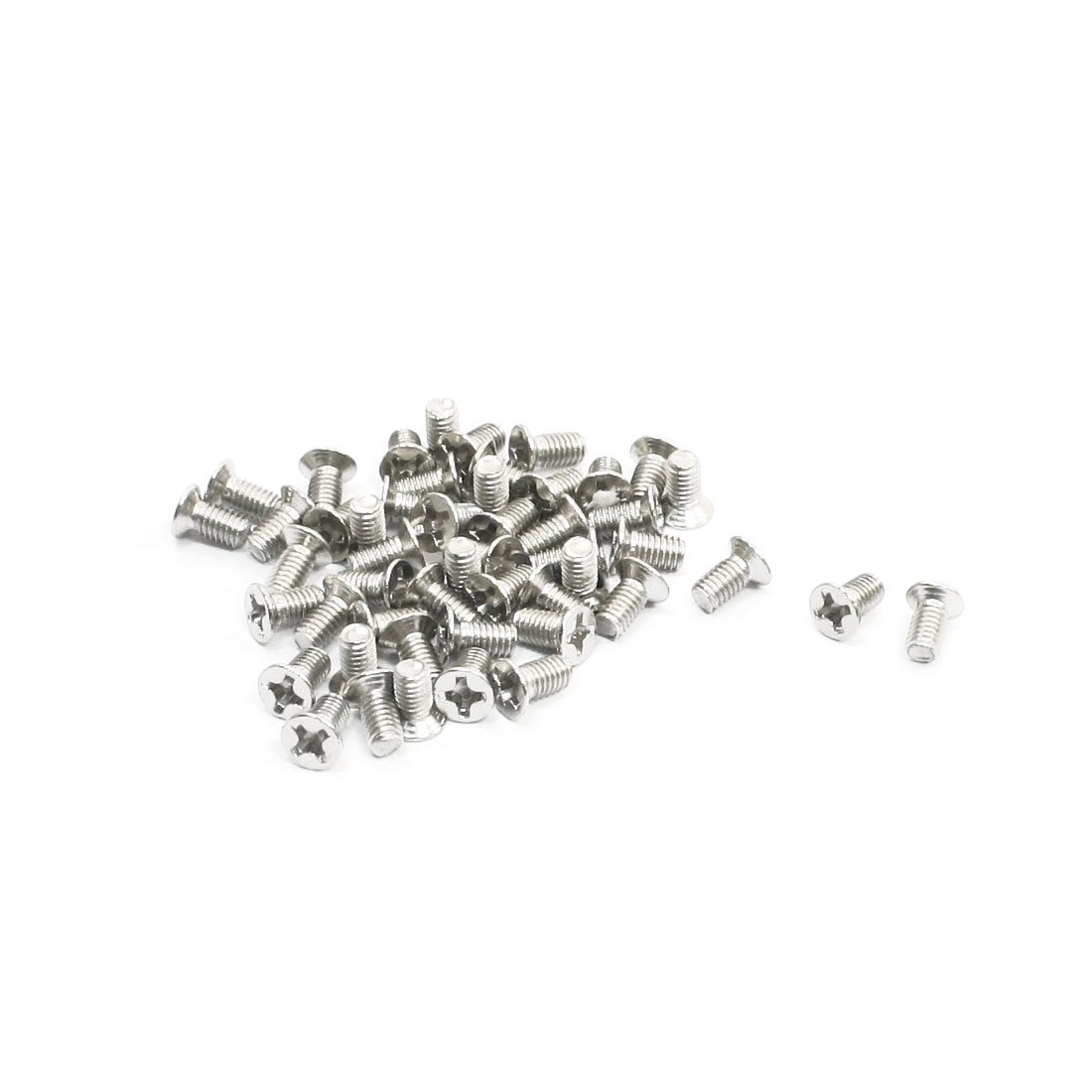 Aexit Replacement Part quality Parts Silver Tone Magnet Flat Phillips Cross Recessed Pan Head Screw Bolt 3mm x 6mm 50Pcs Model:57as113qo109