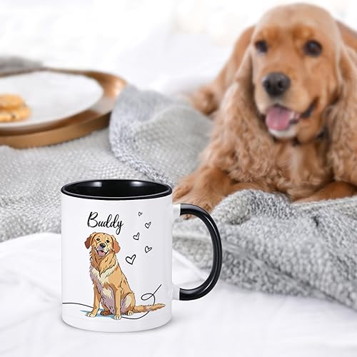 Miniatura 6 de Taza personalizada para perro, taza de café personalizada con nombre de foto de mascota, tazas de cara de perro de 11 onzas, taza personalizada para