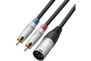 Tisino XLR Male to RCA Splitter Cable - Enhance Your Audio with Precision
