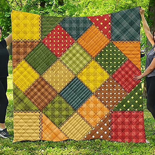 Fansu 3D Colcha Acolchada Fina Suave Cubrecama Rellenos Finos Toda Temporada Edredón Estampada Colchas Bouti Cama 90/135/150, Manta para Sofa para Niños Adultos (Patchwork de Colores,150x200cm)