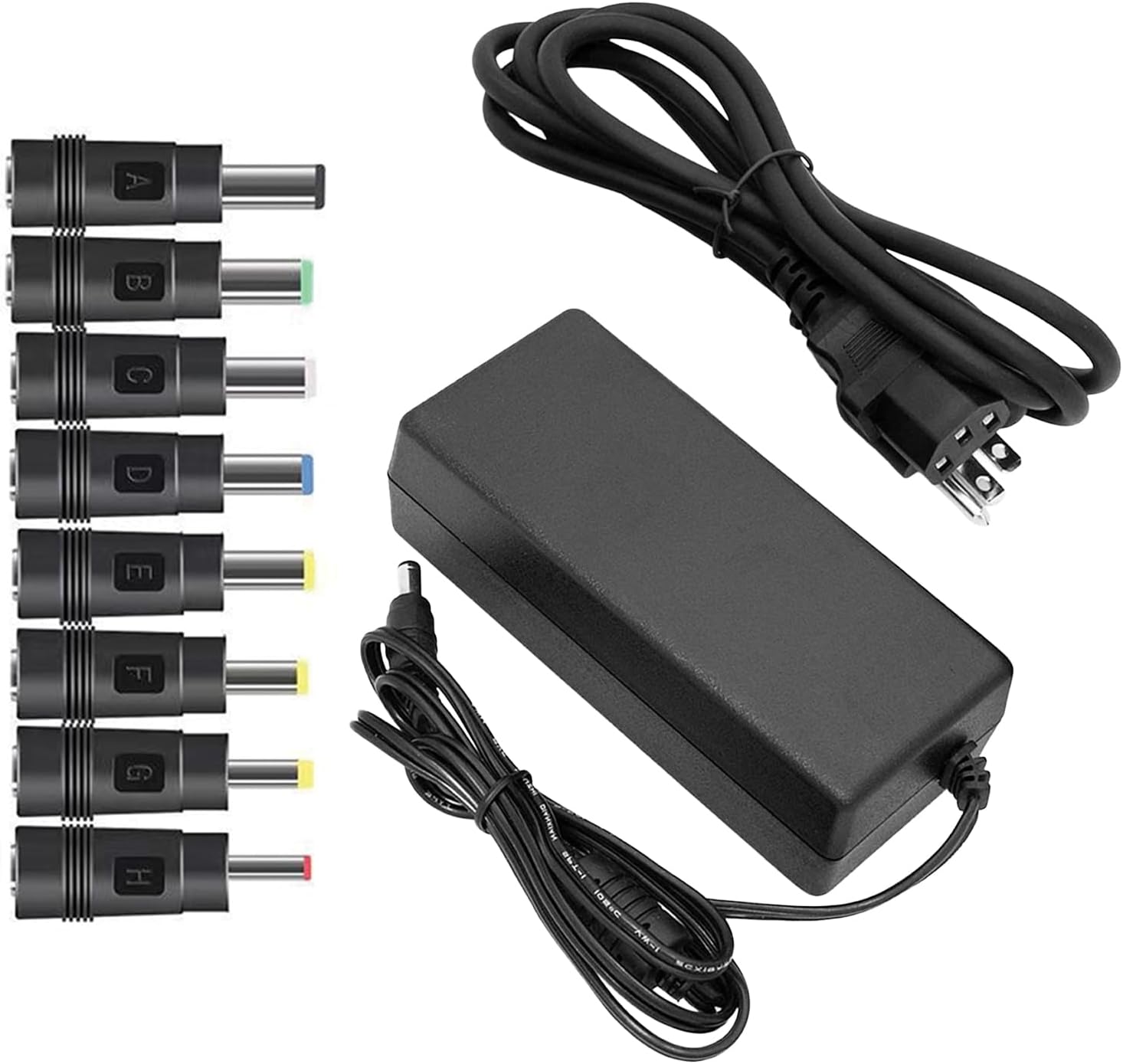 Kado AC/DC Power Adapter 12V-5A 4A 3A 2.5A 2A 1A Power Cord 5.5x2.1mm with 8 Tips Made for Sceptre Monitor, Echo Smart Speaker & Display, Webcam, Router, Mini PC, Projector, CCTV, Bluetooth Speaker