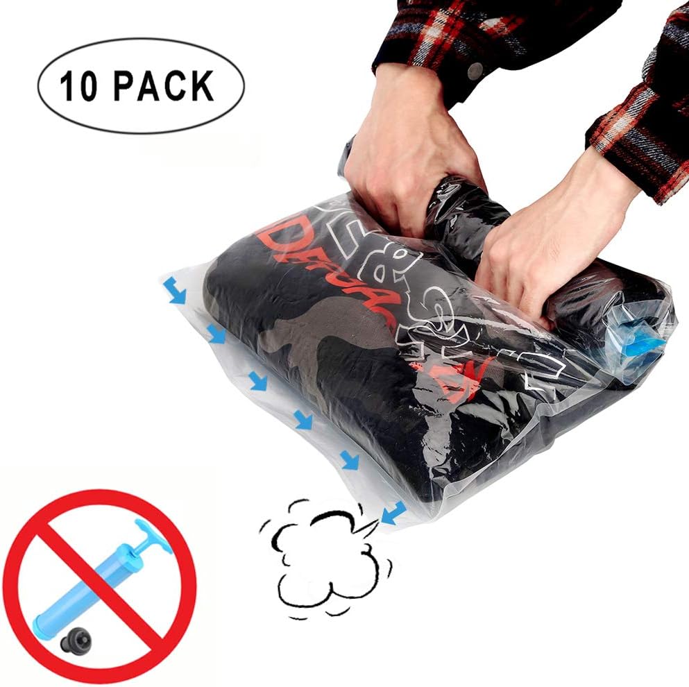vivicare Space Saver Storage Bags for Travel, Hand Rolling Up Compression Bags No Pump Needed, Packing Organizers. Perfect for Home Storage