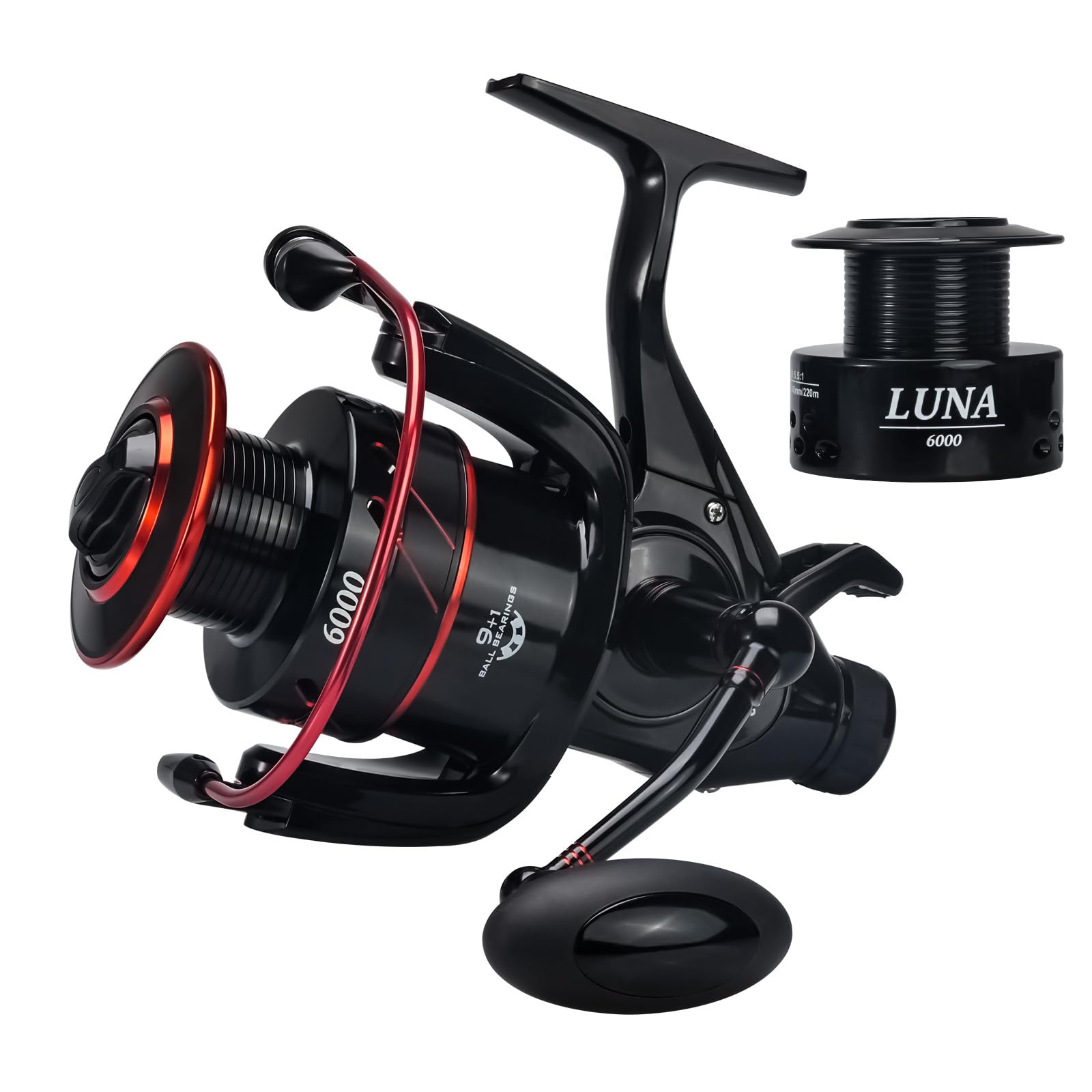 Seaknight LUNA Carp Fishing Reel 9+1BB Free Spool Spinning Reel 5.5:1 Freshwater Reel 4000 5000 6000 Carbon Fiber Drag System Max 12kg