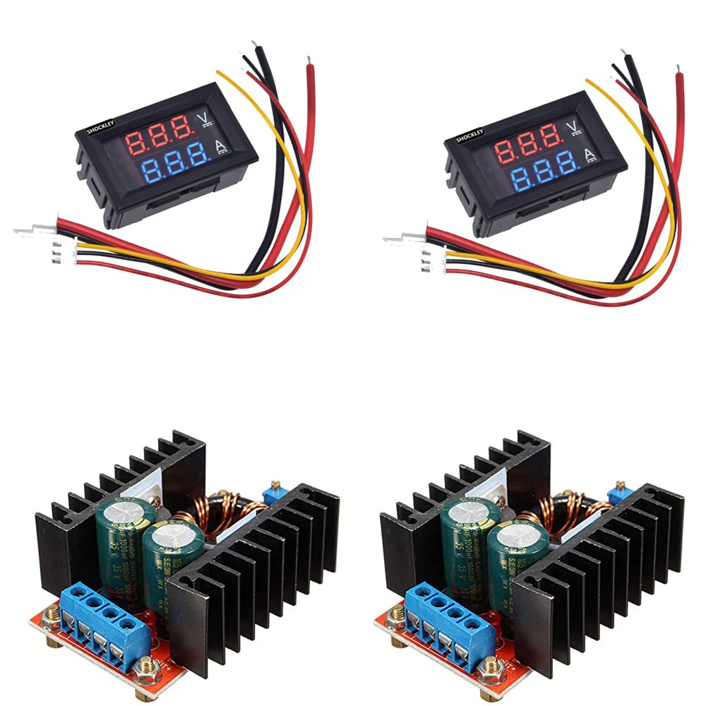 Shockley Mini Digital Voltmeter DC 100V 10A Panel VoltAmp Voltage Current Meter + 150W DC-DC Step-Up Adjustable Power Supply Module (2 VoltAmp Meter) + (2 Boost Converter) (B0BR5XNVN2) Amazon Price History, Amazon Price Tracker