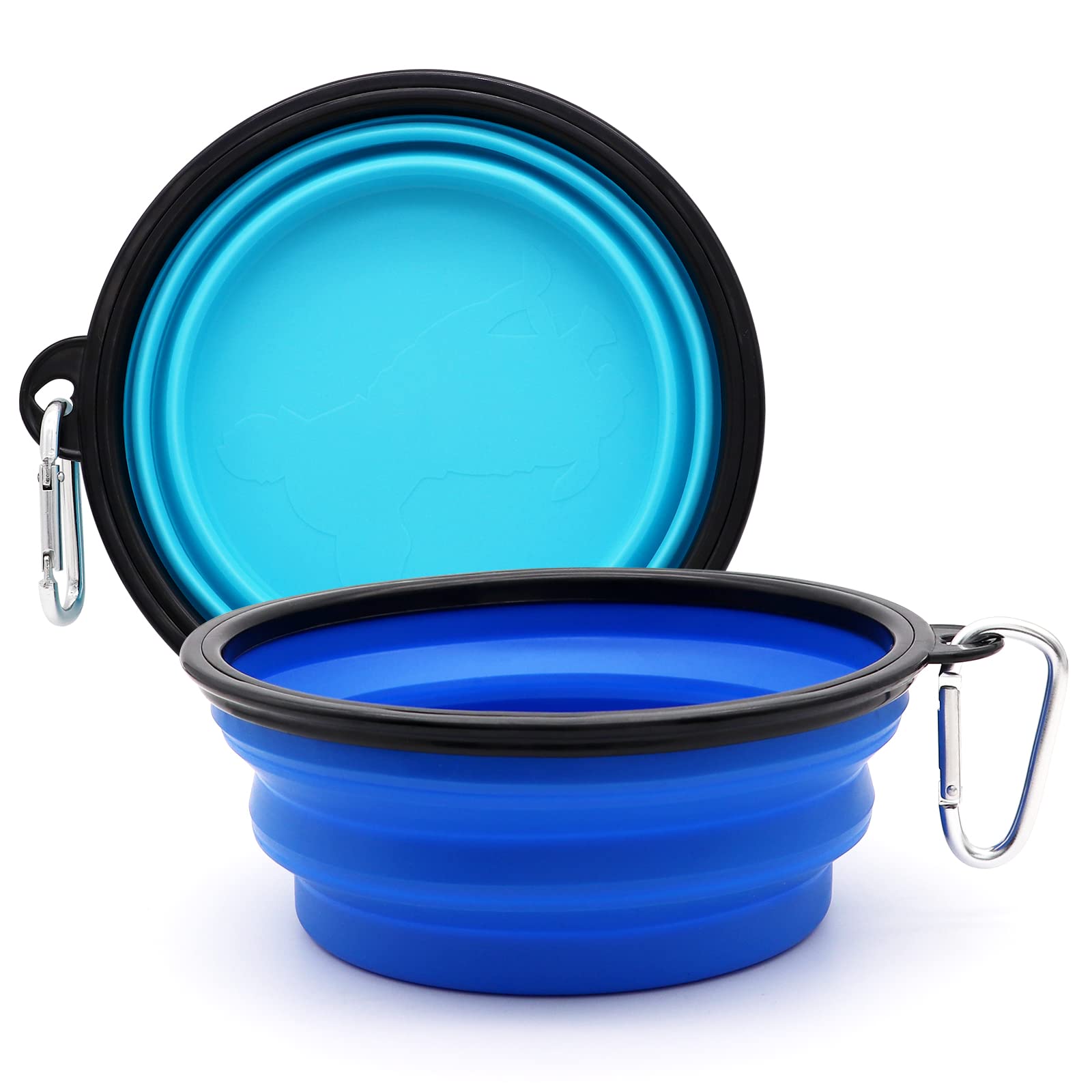 COLLAPSIBLE Dog Cat Bowls 2 Pack Travel Dog Bowls Portable Pet Water Bowl Dog Cat Food Feeder Walking Hiking Camping Bowl for Small Medium Large Dogs (Large, Light Blue & Dark Blue) (B0B5CM6D31) Amazon Price History, Amazon Price Tracker