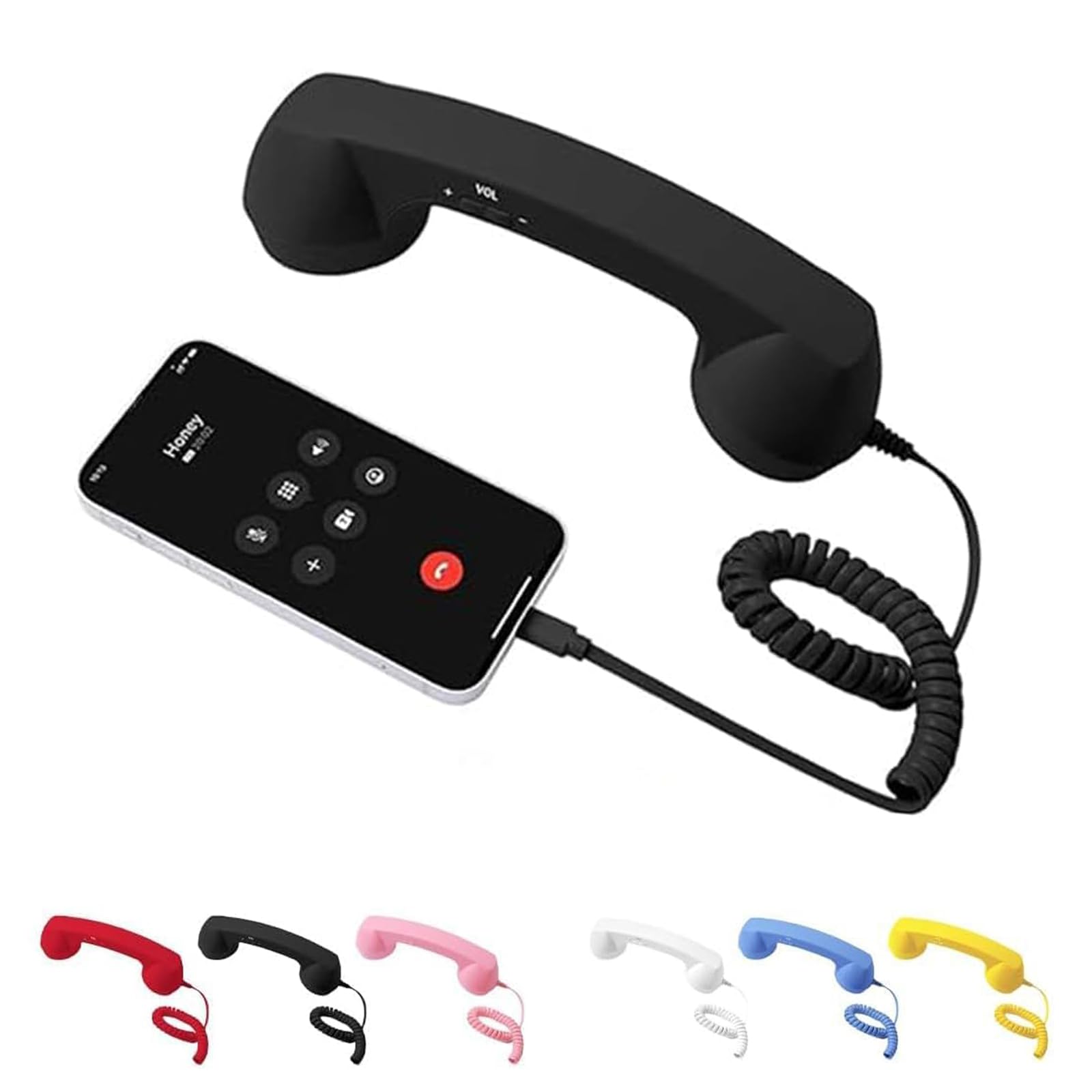 Auricular de Teléfono Retro Mejorado 2026, Auricular de Teléfono Retro con Cable Tipo-C, Receptor de Teléfono Móvil Clásico con Cable Enchufable de Mano, Atrezzo de Estilo Años 90 para Fotos, para — view 8