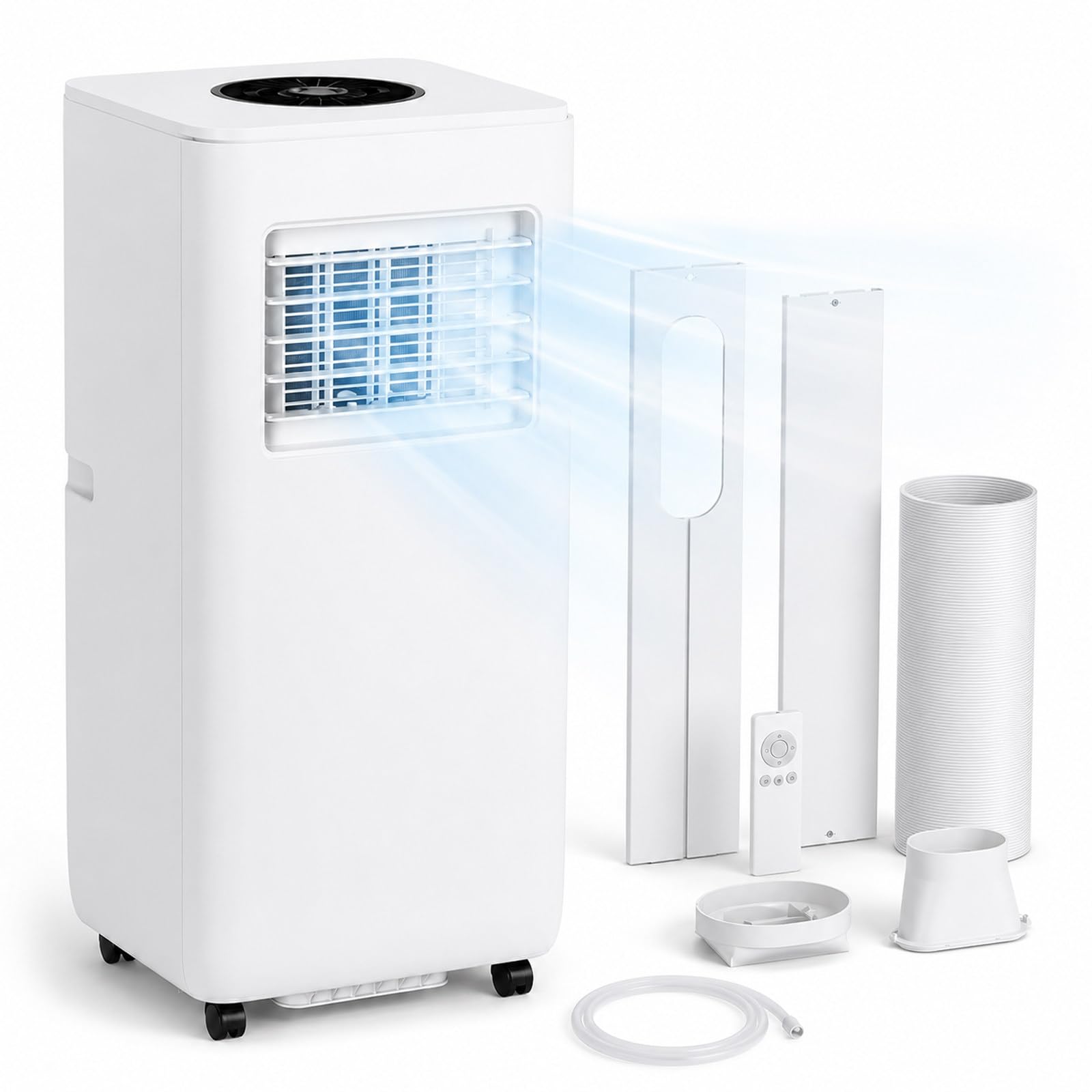 AETEREOS Air Conditioning Unit - Portable Air Conditioner 13000 BTU, 4-in-1 Energy Efficient Cooling & Dehumidifier, Quiet Operation, Digital Display, Window Kit, 24-Hour Timer 3800W
