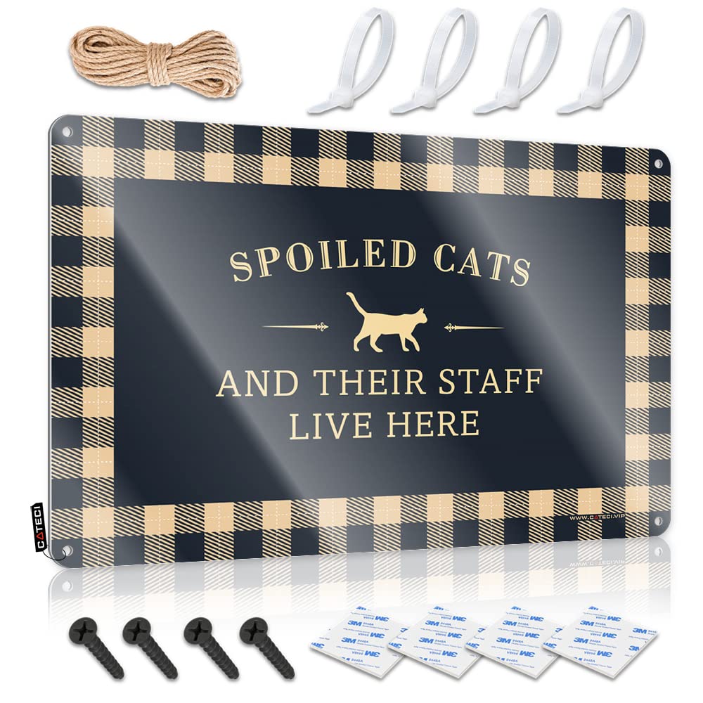 Spoiled Cats And Their Staff Live Here Sign Decaor Decorative | Amazing Return Hanging Art For Patio Living Room(30X40CM)