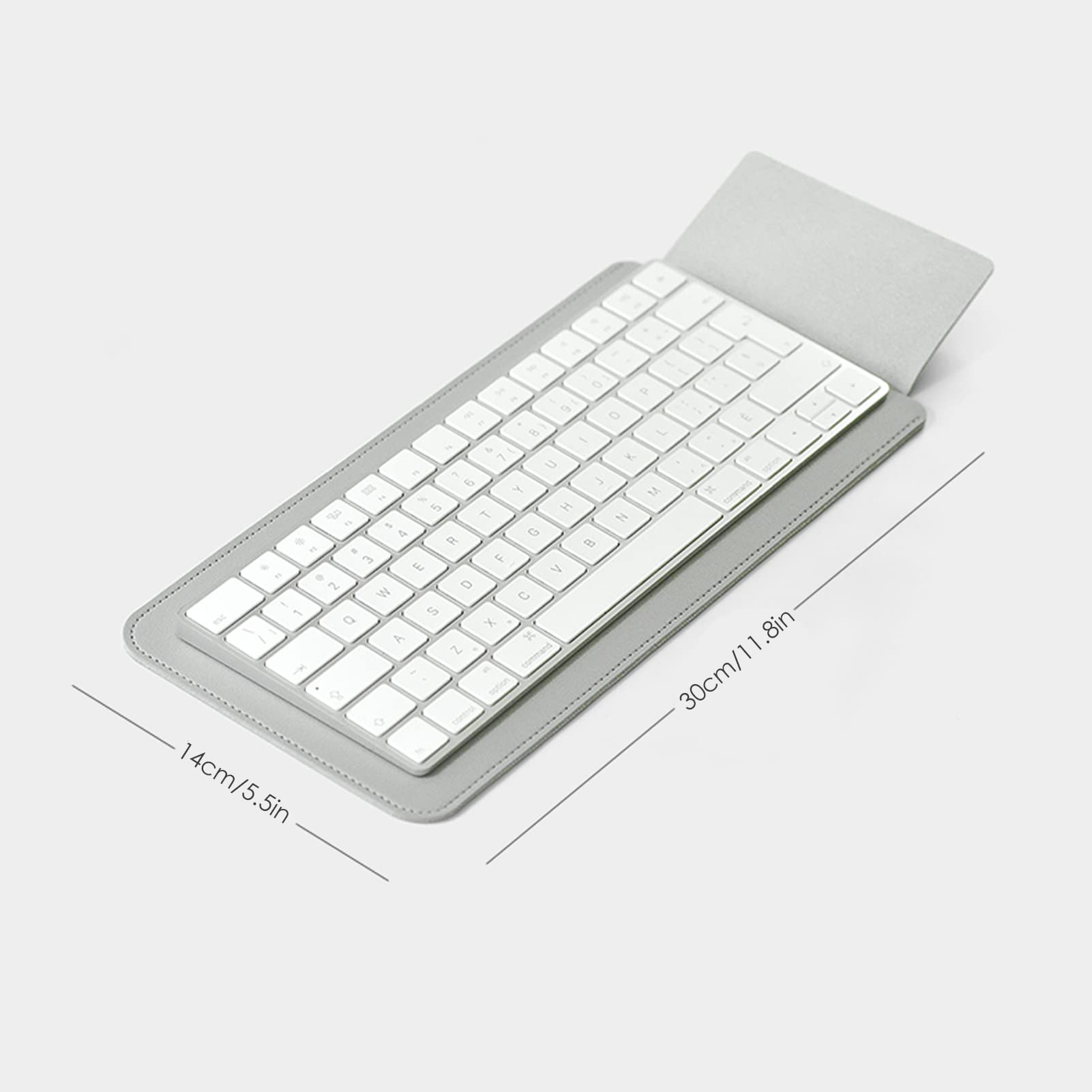 Keyboard Case, PU Leather Keyboard Sleeve Bag Case Suitable for Magic Keyboard 2, Not Included Keyboard, 30x14x1cm (White)