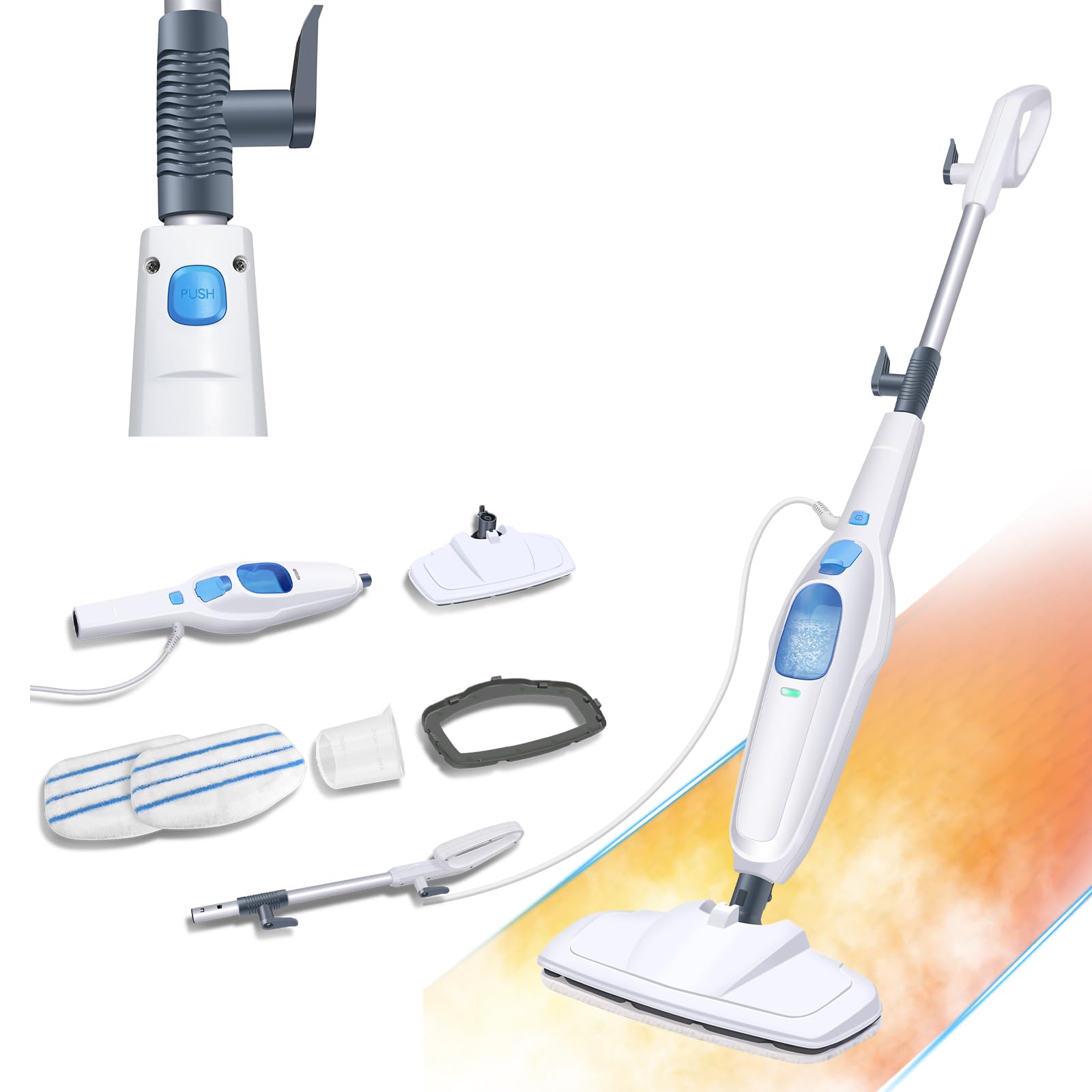 Floor Steamer Mop Steam Mop for Hard Cleaner,Steam Cleaner Electric Mop Wet Dry Dust Flat Cleaning Mop with 400 ML Tank,Tile Floor Cleaner for Laminate Floors