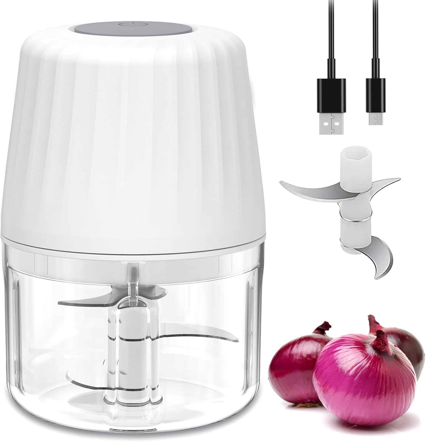 Mini Garlic Chopper, 250ml Small Food Processor Cordless 1 Cup, Battery USB-C Rechargeable Electric Food Chopper Wireless, Portable Garlic Grinder Masher,Veggie Meat Blender Mincer Kitchen Mixer,White Mini Garlic Chopper, 250ml Small Food Processor Cordless 1 Cup, Battery USB-C Rechargeable Electric Food Chopper Wireless, Portable Garlic Grinder Masher,Veggie Meat Blender Mincer Kitchen Mixer,White