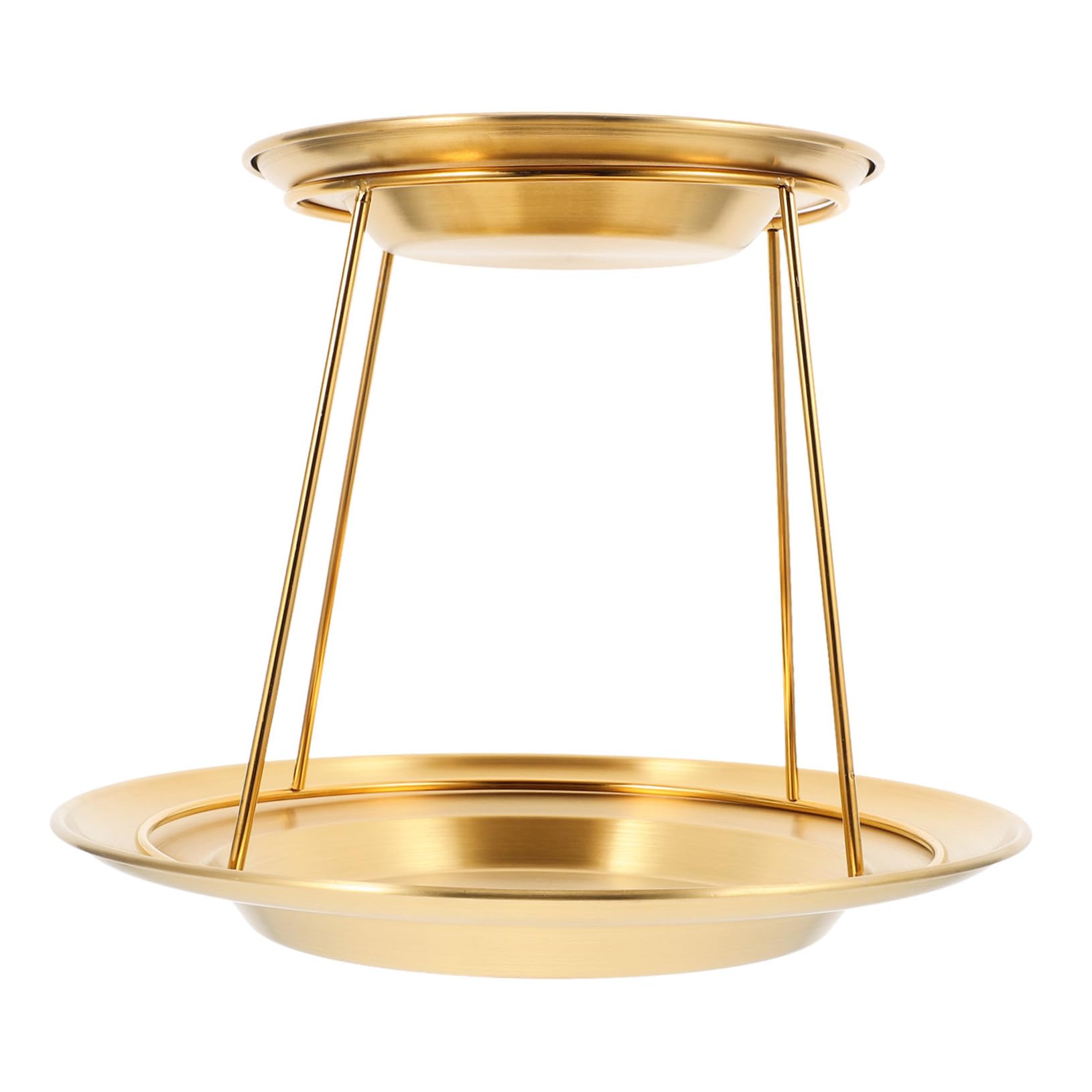 PRETYZOOM 2 Tier Seafood Display Stand Oyster Platter Steak Plates Pizza Pan Salad Plates Stainless Steel Serving Trays