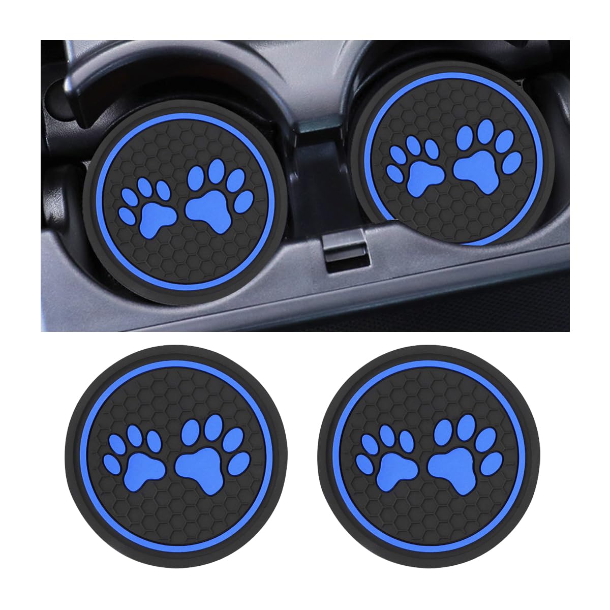 JNNJ 2 Pièces Voiture Universels Porte-Gobelet Tapis, Silicone Antidérapants Porte-Gobelet Pour Voiture, Porte-Gobelet Motif De Griffe