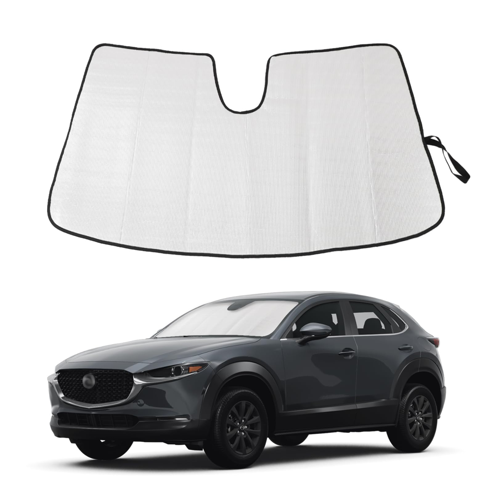 KUST - Parasol Personalizado Para Parabrisas De Mazda 3, Accesorios Para Mazda 3 2014-2025 2026, Parasoles Plegables Para Ventanas De Hatchback/sedán, Cubre Parabrisas, Visera Que Bloquea Los Rayos UV