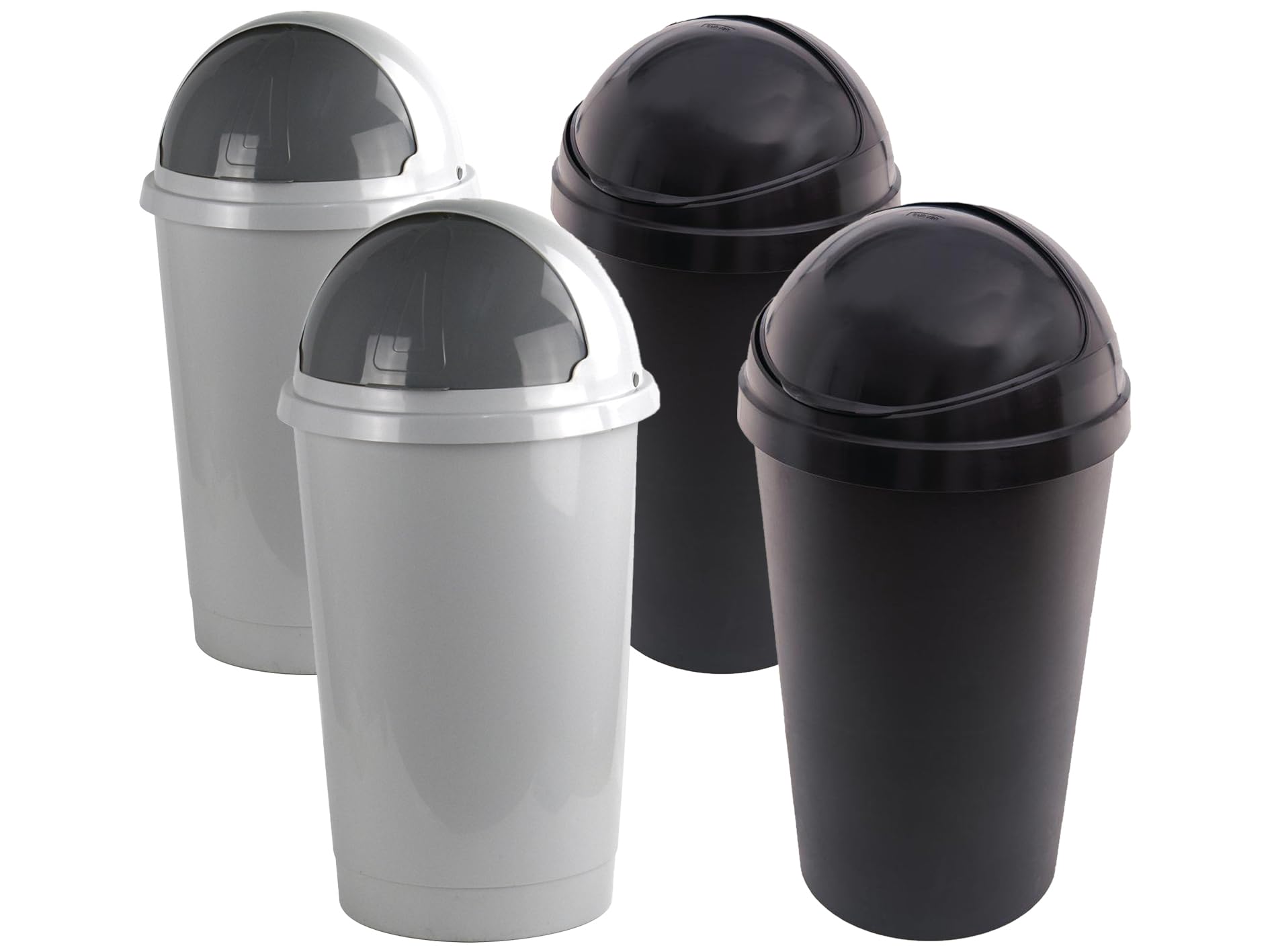 Sterling Ventures Bullet Bin 50L Grey (Black & Grey-4 Bins)