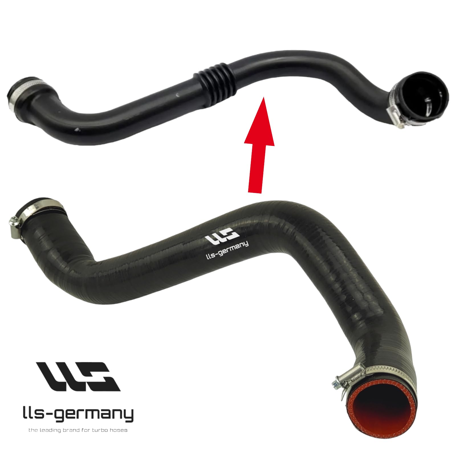 LLS-GERMANY Tubo aria di carica in silicone Tubo turbo compatibile con Ren ault Scenic II (JM0/1), 1.9 dCi, 8200201617, 8200363471, 8200502920, 8200658187, materiale: silicone