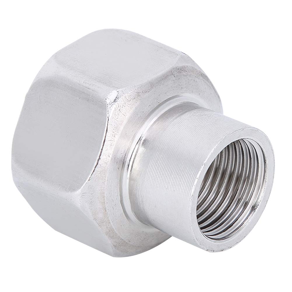 Jelquix 1/2in NPT Female to 1in NPT Female Reducing Coupling, Stainless Steel Pipe Hex Connector Adapter, Threads Adapter with Coupling Design, Ideal for Plumbing Hardware Gas Water