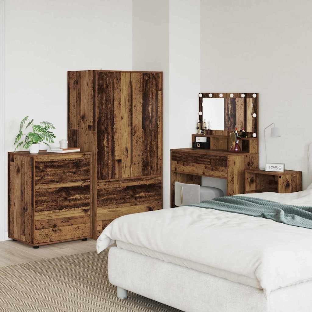 Cassettiera effetto legno anticato, 60 x 48 x 81 cm