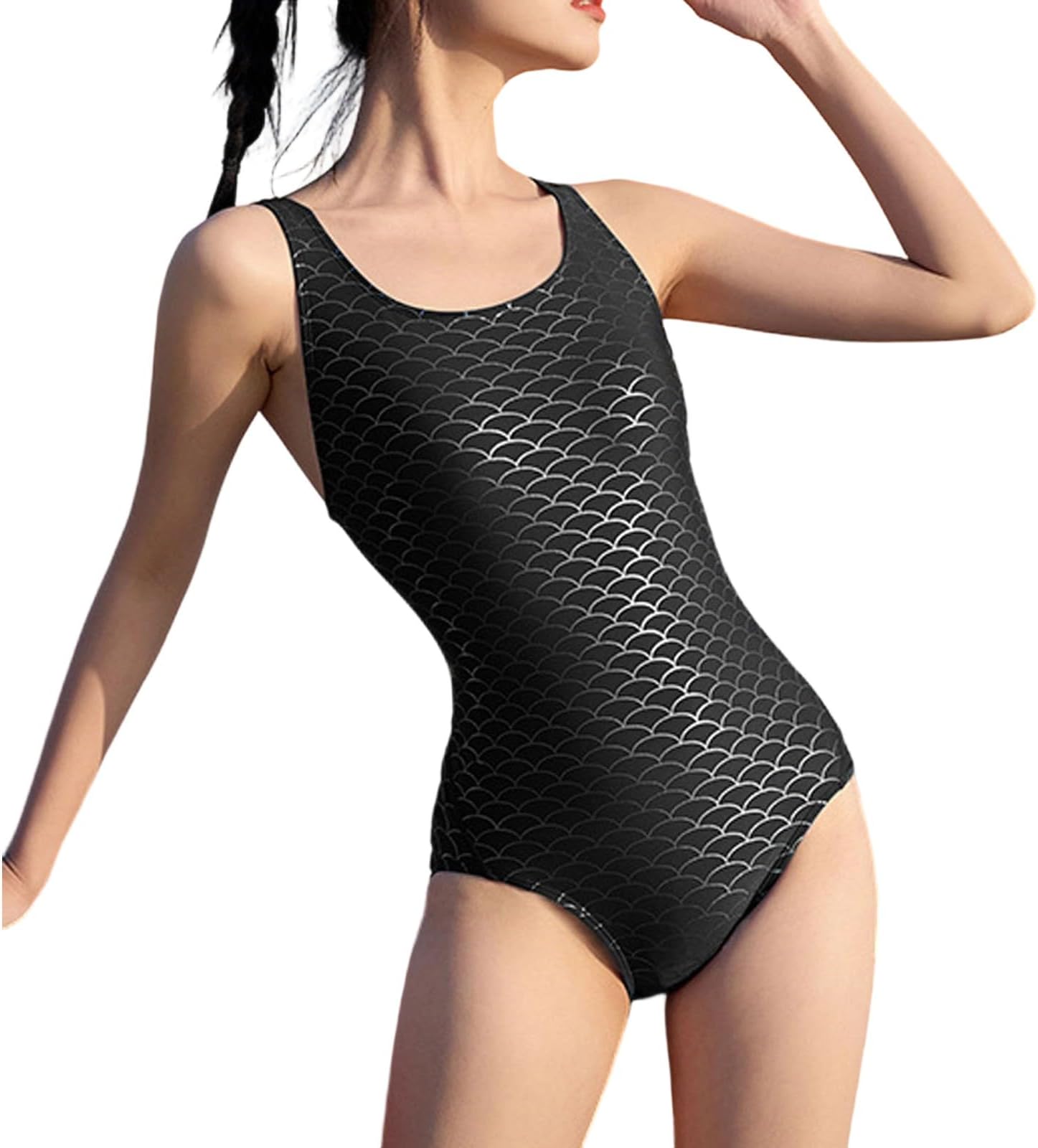 High-Performance Women's Competition Swimsuit with Scale Print Design for Athletic Swimming and Water Sports Costume Women Ladies Costumes Swimwear Womens Clothes