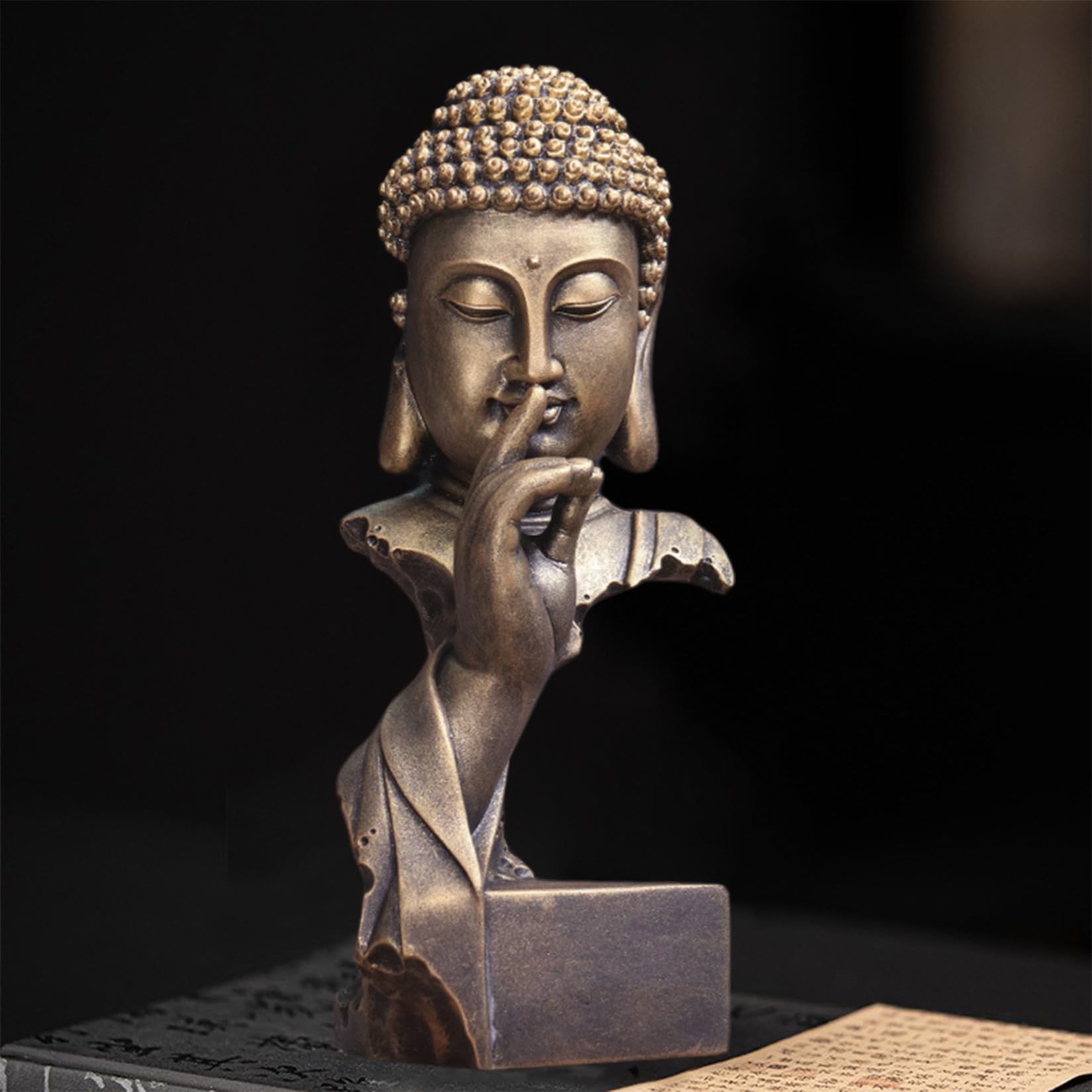 Ornamenti con buddha statua in stile zen Coltivare un'atmosfera spirituale serena ed edificante statua buddha Utilizzabile per home decor Giardino esterno ecc (B)