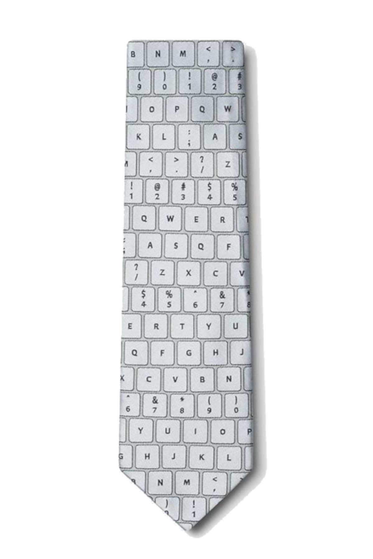 QWERTY Keyboard 2.0 Gray Microfiber Tie