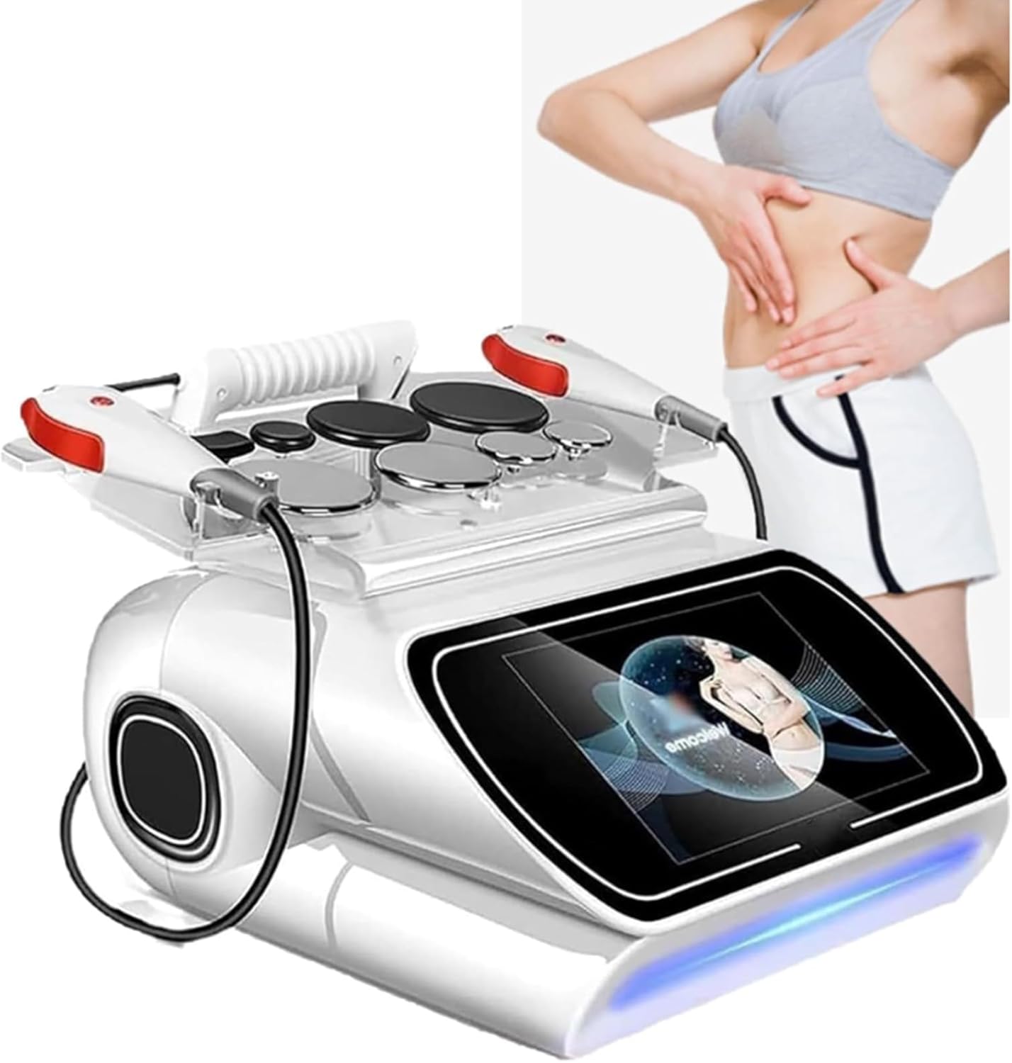 LIBRACTA Equipo De Terapia, Diatermia De Fisioterapia De 448 Khz, Máquina De Belleza Adelgazante, Moldeador De Cuerpo con Pantalla Táctil De 7 Pulgadas, para Reafirmar La Piel, Pérdida De Peso