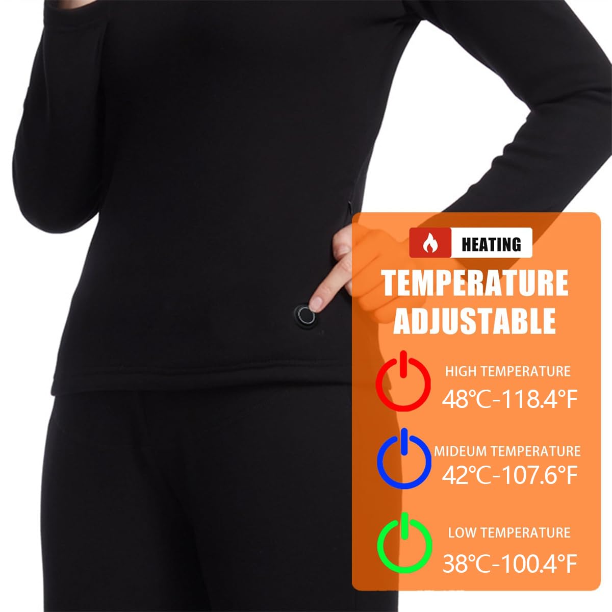 Conjunto de Ropa Interior térmica para Hombre con 13 Zonas de calefacción, Control de Temperatura Inteligente por USB, Camiseta y Pantalones Largos para Esquiar.