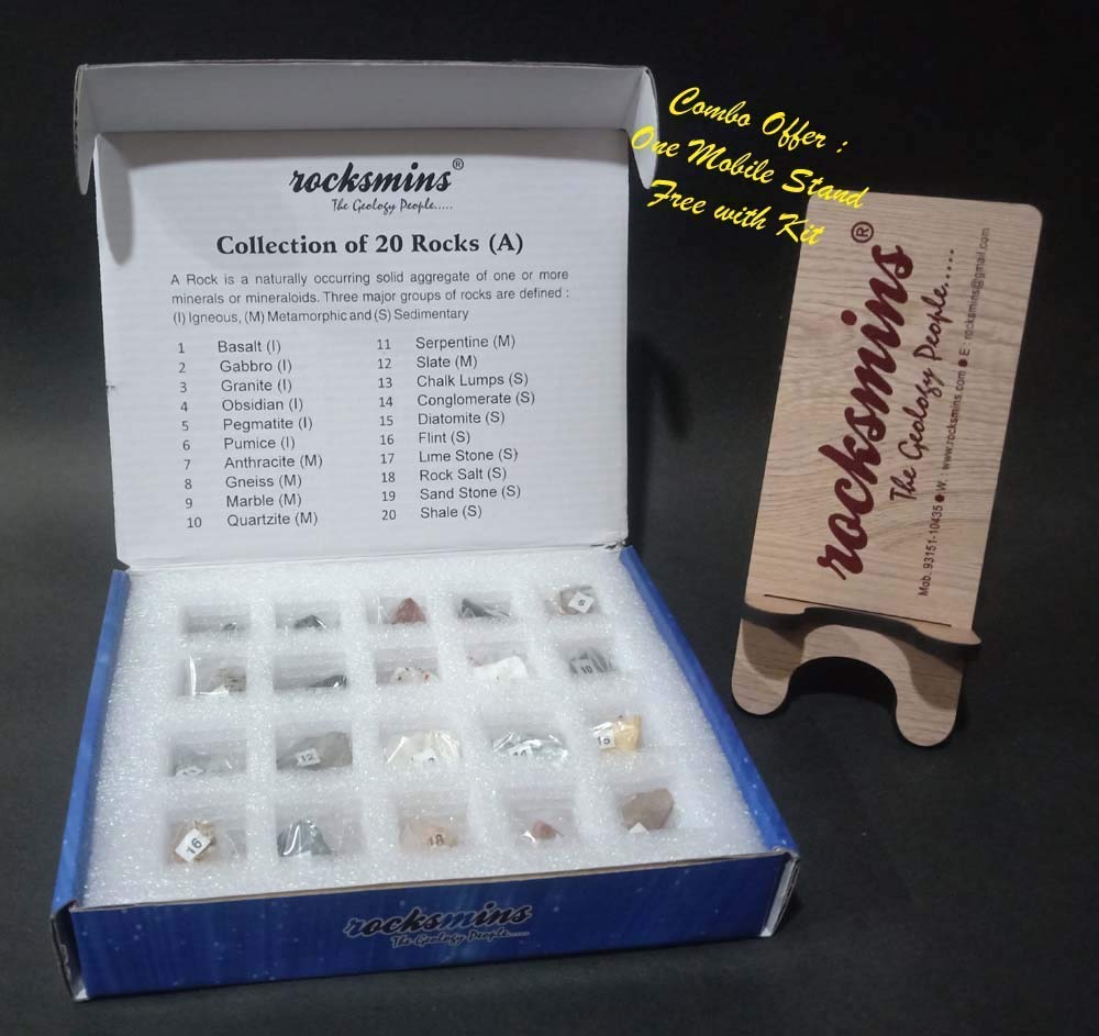 rocksmins Ro20Ptms Rocks Collection Set Of 20 + Free Mobile Stand For Students Of Online School Education