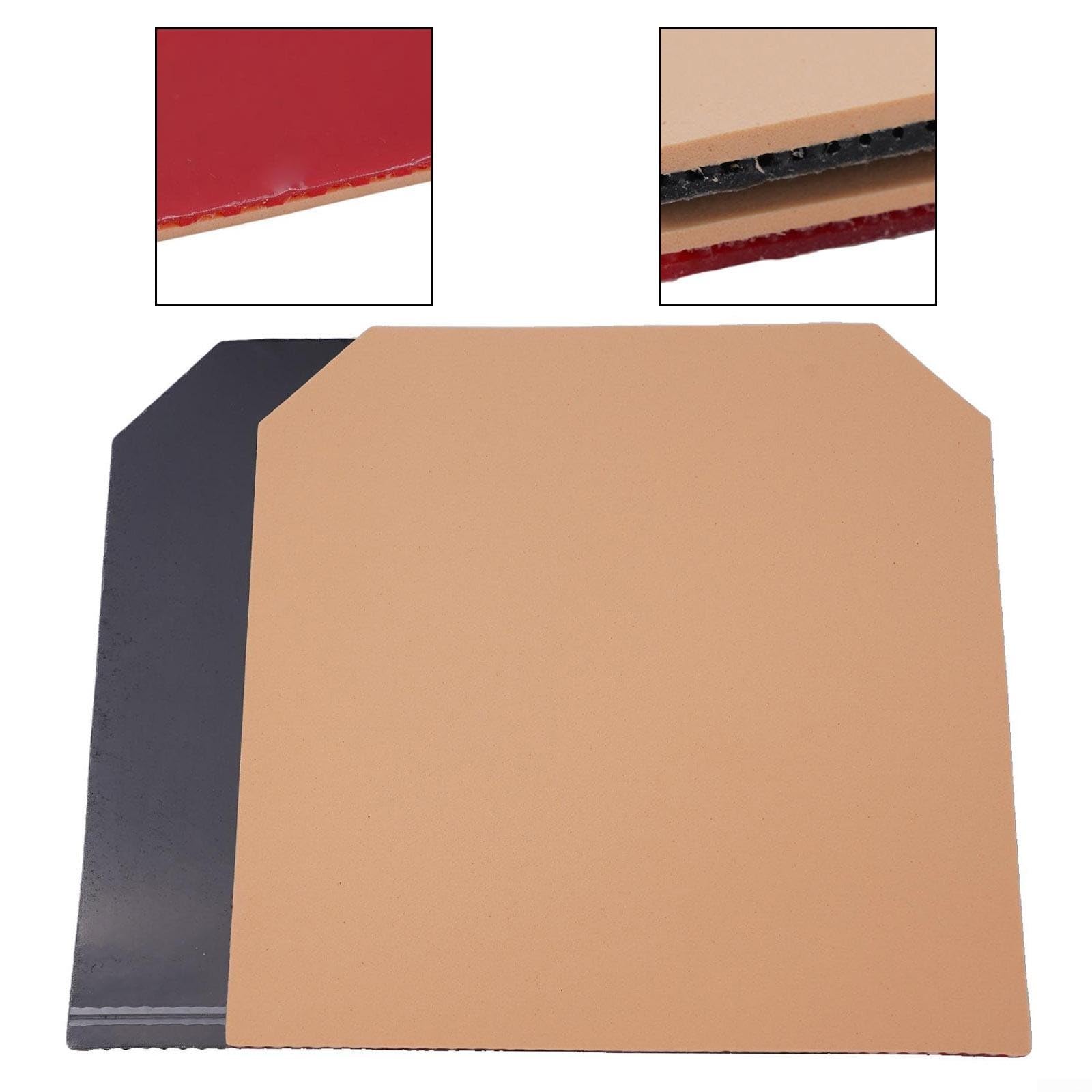 Besttoolifes Set di fogli di gomma per racchetta da ping pong, copertura di ricambio professionale ad alta velocità di controllo, spessore 2,1 mm, confezione da 2, rosso, nero e rosso
