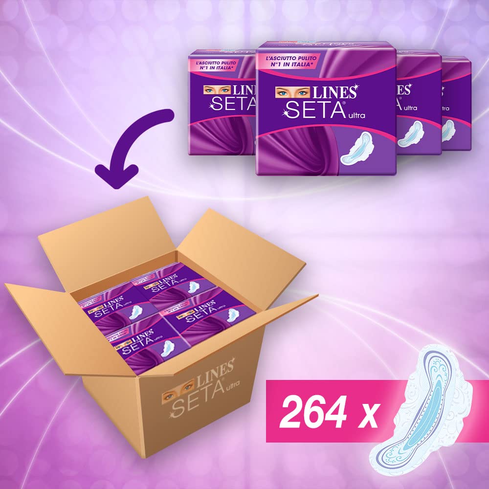 LINES SETA ULTRA LUNGO ALI, 24 Confezione da 11 assorbenti (264 assorbenti)