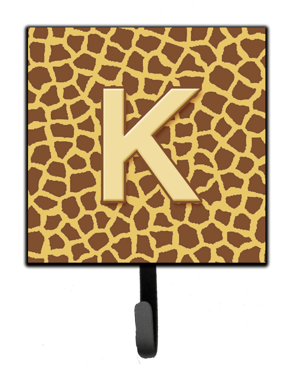 Support mural pour clés lettre K initiales haut de gamme imprimé girafe