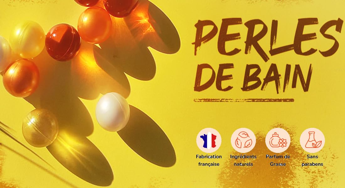 50 Perles de Bain Rondes Parfums et Couleurs Mélangées